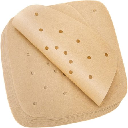 200 stk. Airfryer-innlegg - Premium perforert bakepapir for airfryere og bambus dampere, ikke-brennbart, enkel rengjøring