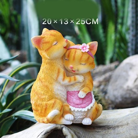 Hageskulptur, dyrefigurer dekorasjoner for utendørs, kunstdekor for hjem, hage, plen, innendørs og utendørs (katt)