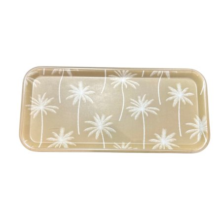 Bricka Palmer Beige/Vit Melamin liten