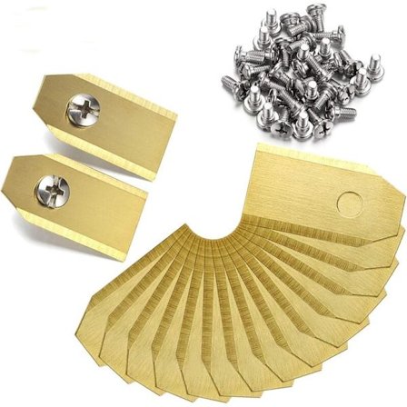 Set med 45 titanblad för robotgräsklippare Husqvarna Automower, Gardena, Yardforce (3 g - 0,75 mm) + 45 skruvar