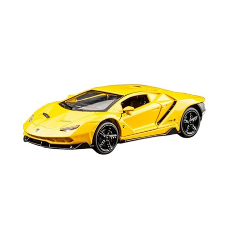 Lamborghini LP770 Gini sportsbil modellbil støpemodell lekebil med lyd og lys for barn (gul)