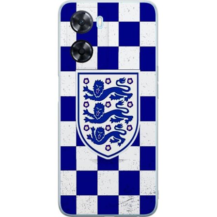 Kompatibelt Mobildeksel til OnePlus OnePlus Nord N20 SE Grafisk sjakkbrett-mønster i blått og hvitt med et klassisk heraldisk emblem, retroinspirert