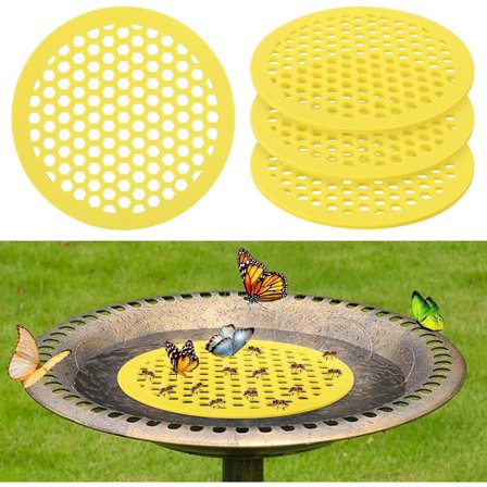 4-delt sæt - Bi-vandkande - Sommerfugl-vandkande - Flydende dyreø - Havedekorationsartikler - 20*20 cm (gul)