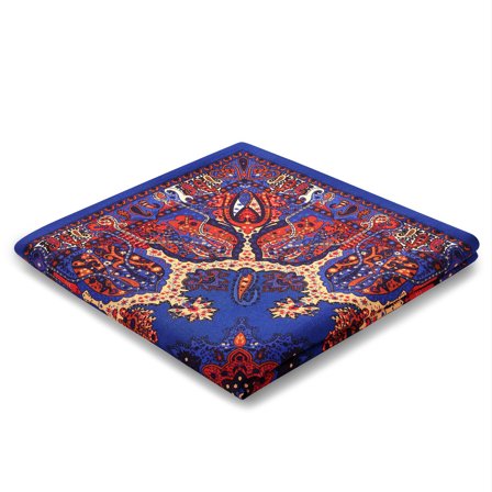 Elegio | Doppelseitig gemustertes Einstecktuch aus Seide in Blau und Hellblau für Männer - Gemusterte Einstecktücher