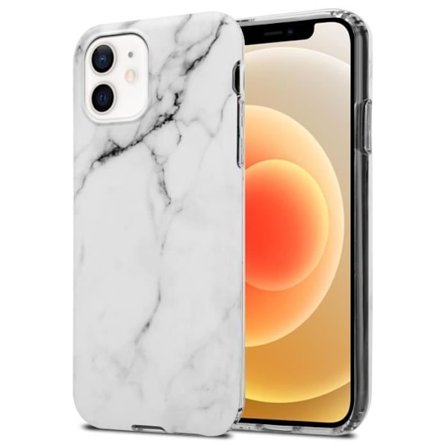 Fodral till Apple iPhone 12 PRO MAX Fodral Marmor Vit Grå Nr 23 Fodral Skydd Silikon TPU Plånbok Plånbok