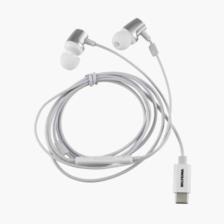 Biltema - In-ear-hodetelefoner type C-kontakt hvit