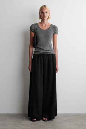 COS Women's Twill Palazzo Trousers in Black