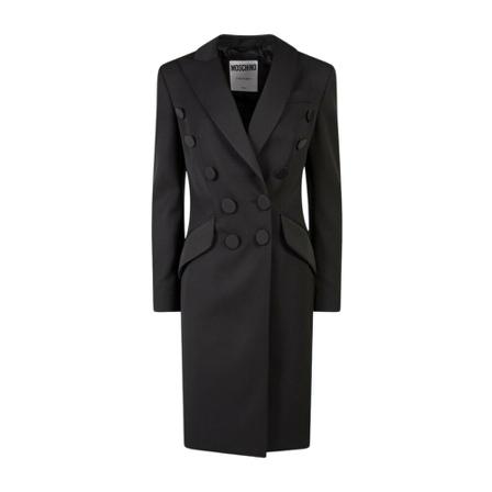 Moschino, Coat Czarny, Kobieta, Rozmiar: S