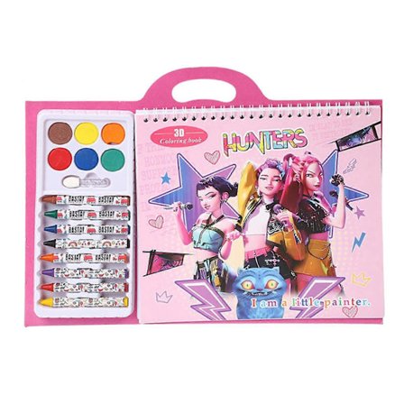 KPOP Demon Hunter Tegnebok for barn, bærbar fargeleggingsbok for barn, gutter og jenter, gave