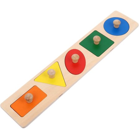 Tidlig Læringsverktøy, Trepuslespill med Store Knotter for Form- og Fargesortering, Fremmer Kognitiv Utvikling og Romforståelse hos Småbarn (Flere