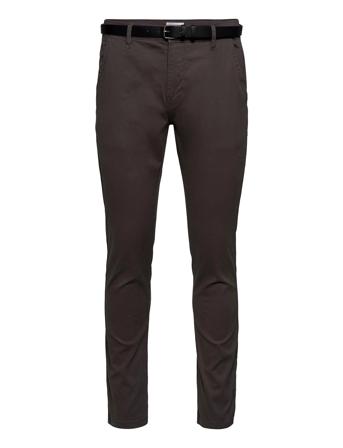 Classic Stretch Chino W. Belt Chinos Byxor Grå Lindbergh
