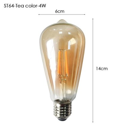 Vintage retro pære glødetråd ST64-TE COLOR-4W ST64-TEA COLOR-4W