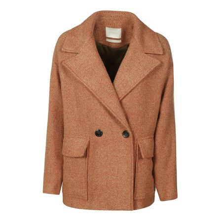 Momoni Double-Breasted Coats Brun, Dame Uldfrakker