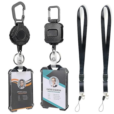 Taktisk ID-kortholder med uttrekkbar merkerulle, justerbar ID-kortholder for innendørs og utendørs bruk C