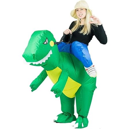 Unisex oppblåsbar dinosaurkostyme for barn