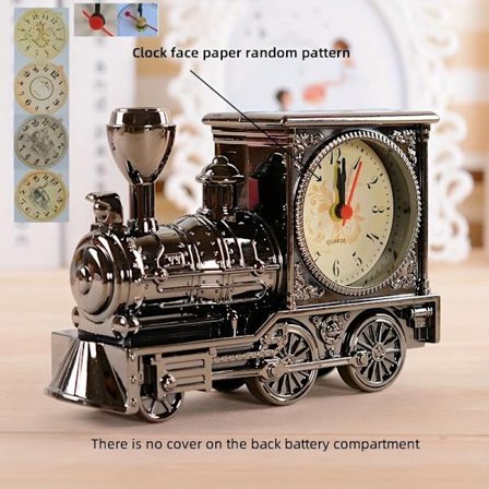 Kreativt vækkeur til studerende, perfekt som en gave til skolestart, med et vintage togdesign (batterier ikke inkluderet).