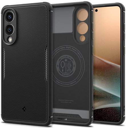 Spigen Core Armor Mag -kotelo MagSafella Samsung Galaxy S25 Edgelle - musta