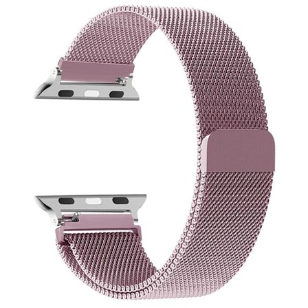 Milanese-kompatibelt med Apple Watch-armband 44 mm 40 mm 45 mm 49 mm 41 mm 38 mm 42 mm Armband iWatch Series 9 3 6 5 SE 7 8 Ultra 2 Roséguld rosa 
