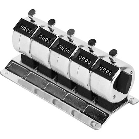 Manuell telleteller, mekanisk måleteller Manuell metallskalle, mekanisk metallteller 4 siffer, gjeldende for flyplassfolk og fabrikkstatistikk