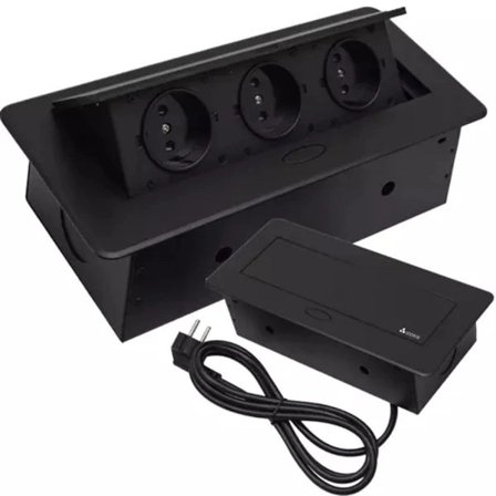Built-in Power Strip / Triple Socket for Desk