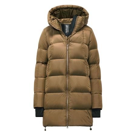 BomBoogie, Down Jacket in Recycled Nylon - Stockholm Long Down Jacket Beżowy, Kobieta, Rozmiar: L