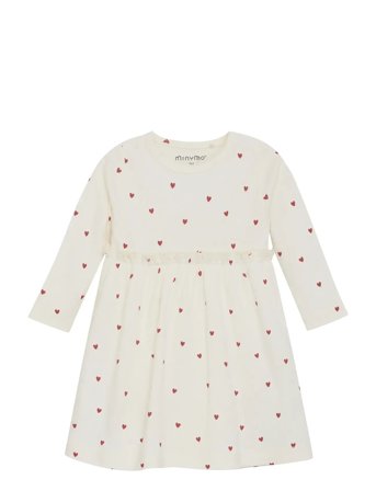 Dress Ls Aop Rib White Minymo