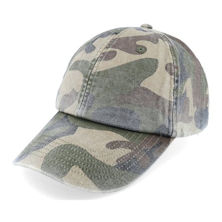Beechfield - Camo unconstructed Casquette - Vintage Washed Jungle Camo Dad Cap @ Hatstore