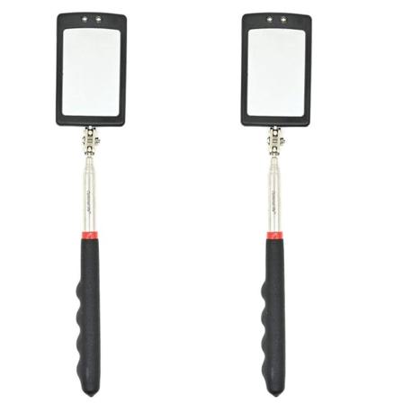 2 stk Lysinspeksjonsspeil Diagnoseverktøy Rustfritt stål