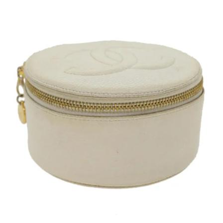 Chanel Vintage, Pre-owned Leather pouches Wit, unisex, Maat:ONE Size,leer