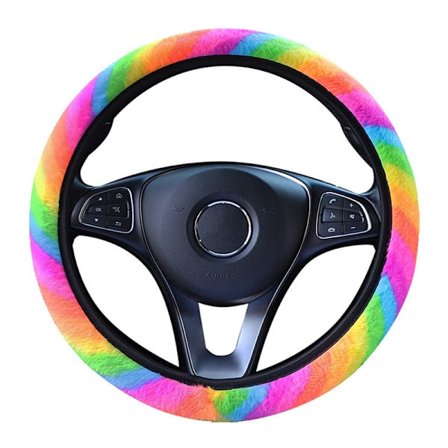 (MC1) Universal 37-38cm Mjuk Plysch Strass Bil Ratt Skydd Interiör Tillbehör Ratt-Skydd Bil-styling Fri Frakt