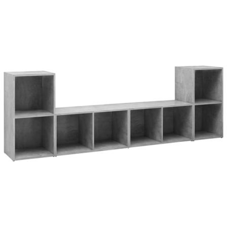 Vidaxl Tv-skåp 4 St Betonggrå 72x35x36,5 Cm Konstruerat Trä Grå