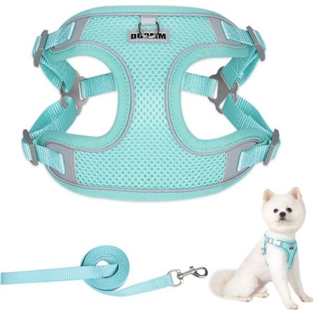 Hundsele och koppelset, justerbar hundvästsele som inte drar, reflekterande anti-drag husdjursvästsele för valpar och små hundar