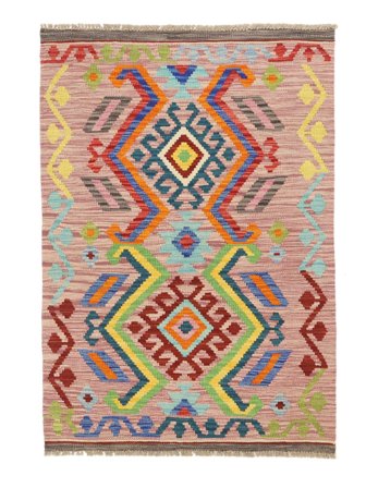 Kelim Afghan Old Style Vloerkleed 84X122 Bruin/Zwart Wol, Afghanistan