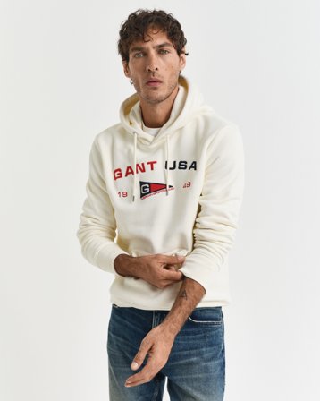GANT Herren Graphic Hoodie (4XL) Weiß