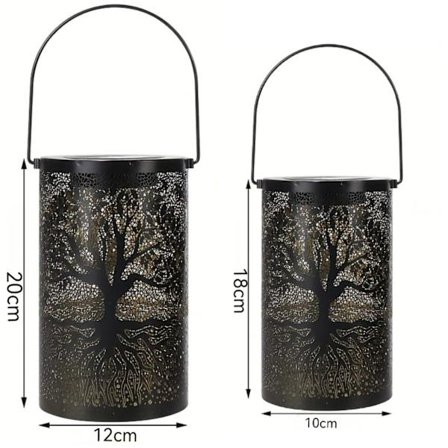 Heta rea solcellslykta i järnhålslampa utomhus vattentät trädgårdsdekoration solcellslykta