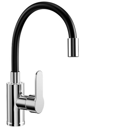 Blandare för diskho med flexibel pip, svart köksblandare, 360° roterbar flexibel köksblandare, flexibel kökskran