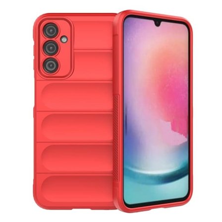 Magic Shield-etui for Samsung Galaxy A24 4G fleksibelt pansredeksel rødt