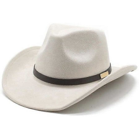 2025 Seneste Model Cowboyhat til Kvinder Mænd Filt Bredskygget Cowgirl Hat Western