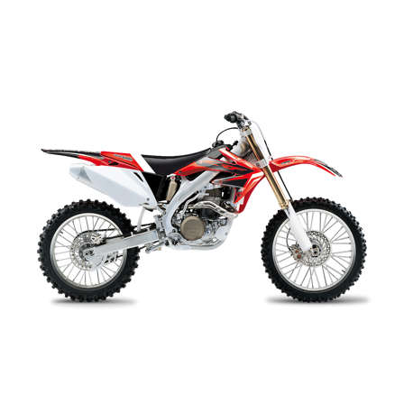 Kit Adesivi Completo Blackbird Dream 4 con Coprisella Rosso-Bianco-Nero - Honda CRF 450R 2005-2008