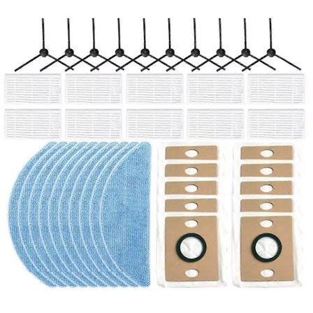 40 st för V9 / V9 Pro / G9 / G9 Pro / A12 Pro Dammsugare Reservdelar Sidoborste Moppduk Dammpåse B