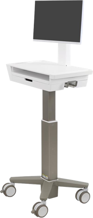 Ergotron CareFit Slim 2.0 vogn - lett bruk - for Alt-i-ett / LCD-skjerm - skuff (1x1) - hvit, varm gråfarge