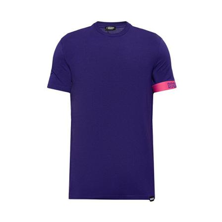 Dsquared2, T-shirt with logo Paars, Heren, Maat:S