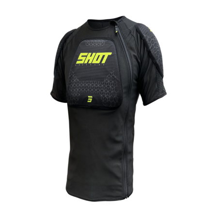 Beschermend Crossshirt Shot Airlight Zwart-Neon Geel Zwart XL