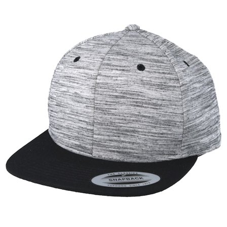 Yupoong - Šedá snapback Kšiltovka - Grey Melange/Black Snapback @ Hatstore