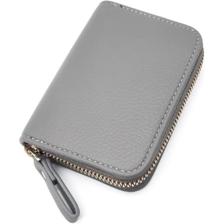 Naisten luottokorttikotelo, pieni RFID-suojattu naisten lompakko ruostumattomasta teräksestä valmistetulla vetoketjulla nahkainen harmonikkainen musta