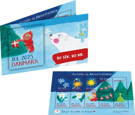 Danmark - julmärker 2025 - julmärkehæfte med 30 mærker