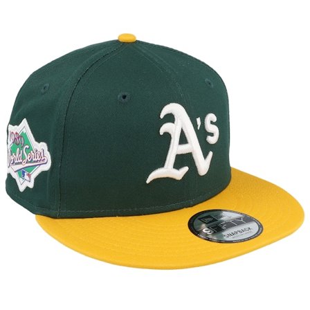 New Era - MLB Green snapback Czapka Z Daszkiem - Oakland Athletics Team Colour MLB 9FIFTY Dark Green/Yellow Snapback @ Hatstore