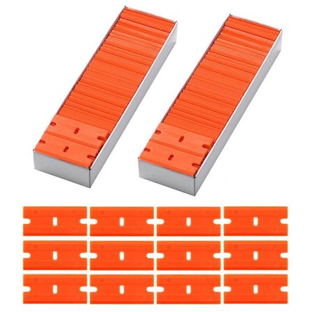 200 st plastblad för rakhyvlar dubbelsidiga blad för att ta bort dekaler klistermärken klistermärken och