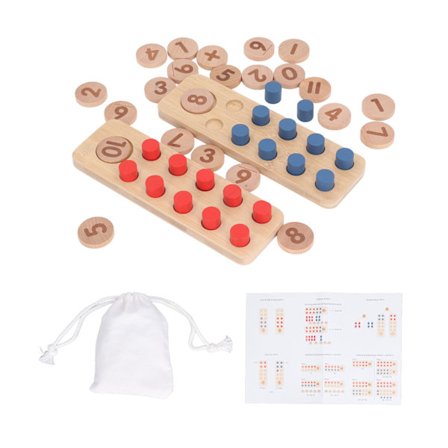 Matematik Tællepinde 10 Rammer Bræt Tællepind Træ Matematik Addition Subtraktion Træning Legetøj til Førskole