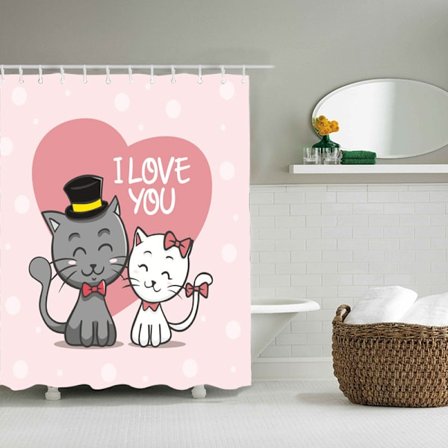 Par duschdraperi för par, med 12 plastkrokar